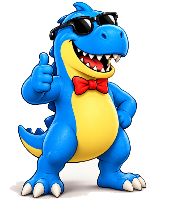 มาสคอตไดโนเสาร์สีน้ำเงินของ MR.T-REX